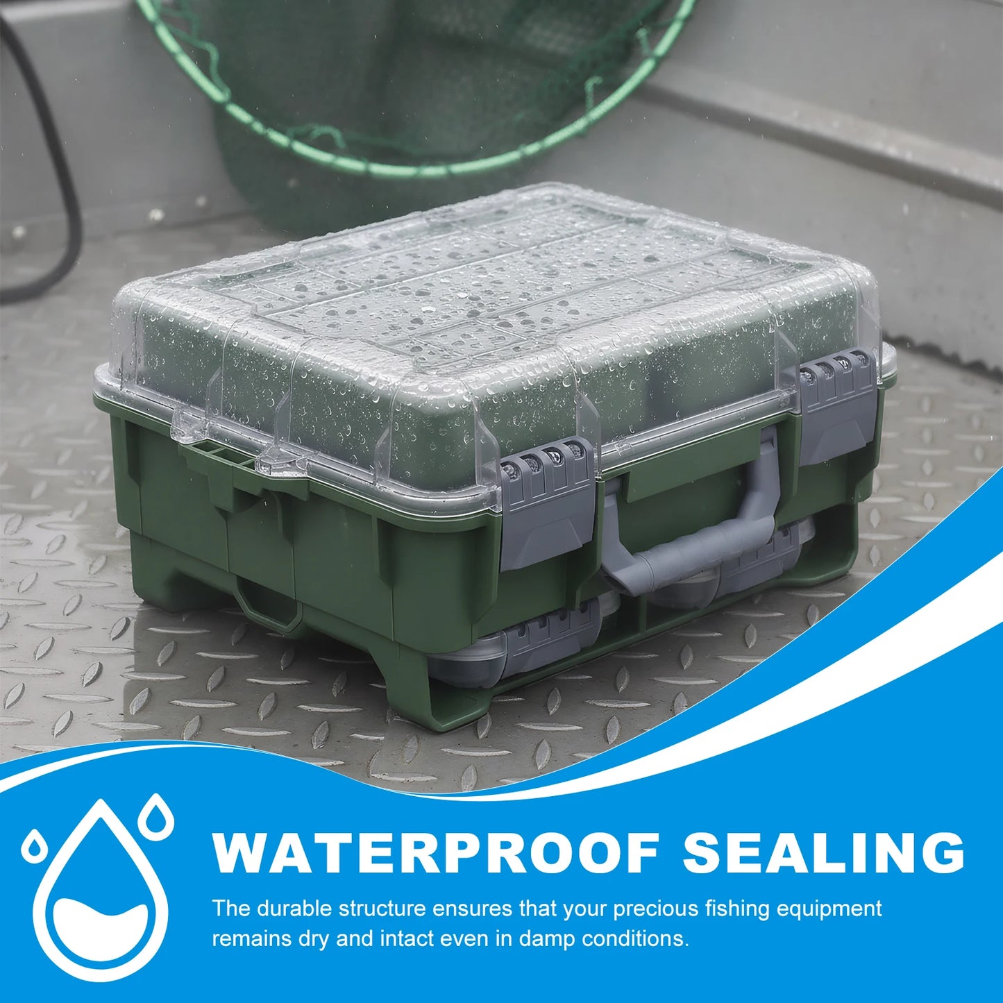 Universal Fishing Tackle Box Removal Inside Design for Fishing Gifts (Green)