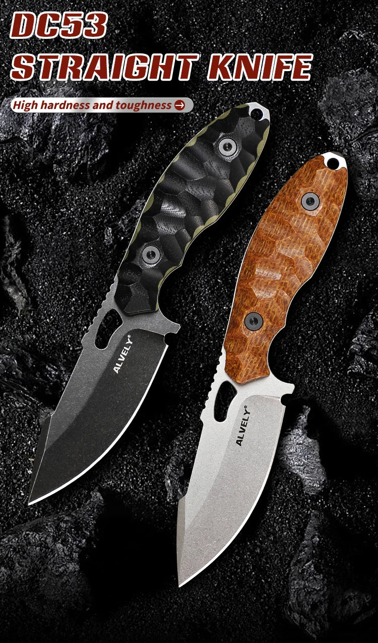 Outdoor Tactical Knife, DC53 Steel Fixed Blade, Men's EDC Knife, Outdoor Camping & Exploration, Fishing & Hunting Knife
