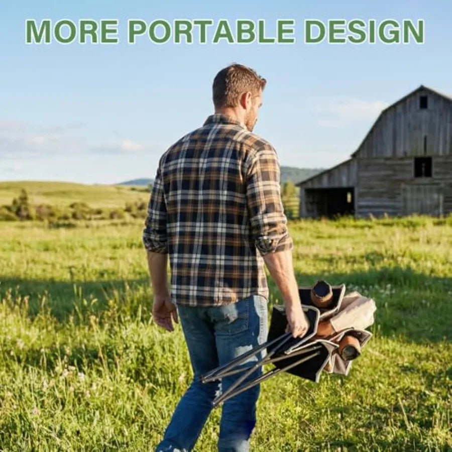 Set of 3 Outdoor Folding Camping Chairs for Heavy People with Cup Holder and Carry Bag Includes One Sofa Chair and Two Single C