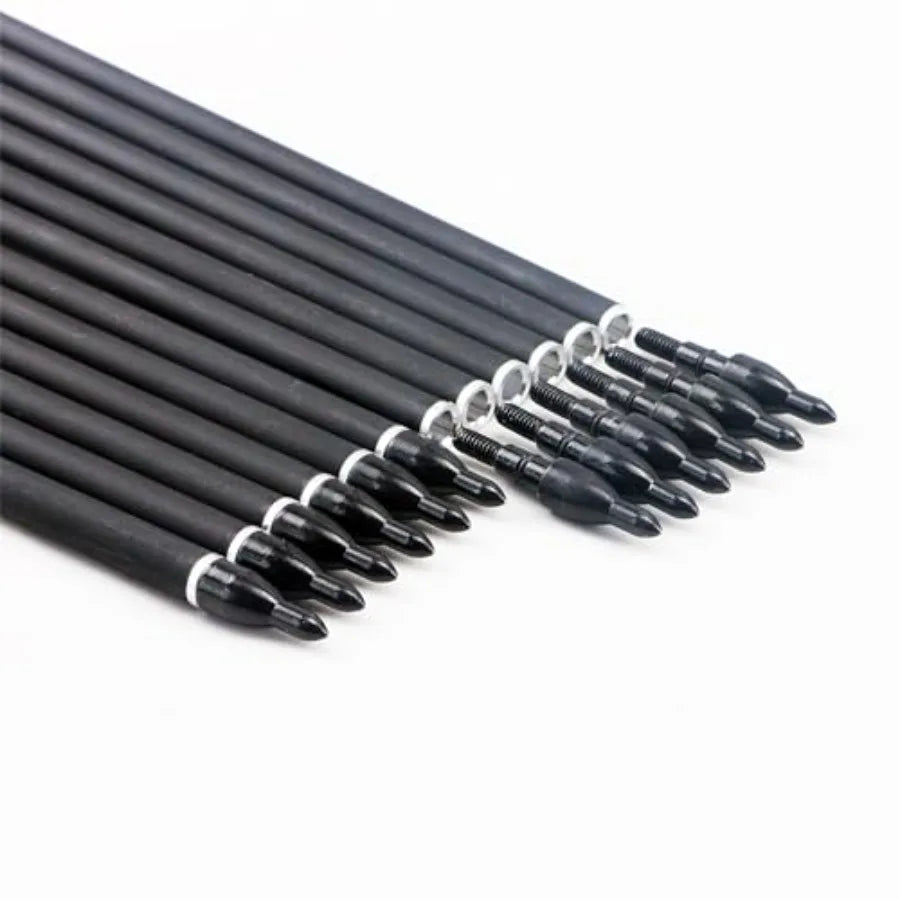 30 Carbon Arrows for Archery Target Practice Hunting with 4 Turkey Feather Fletched Spine 500 Arrows for Traditional Bow Recurv