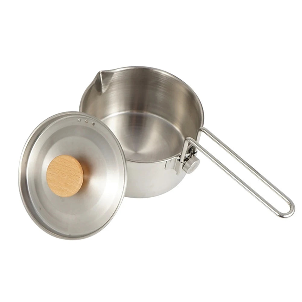 1L Camping Pot 304 Stainless Steel Multifunctional Water Boiling Kettle Pot Cooker Multitool Hiking Picnic Supplies