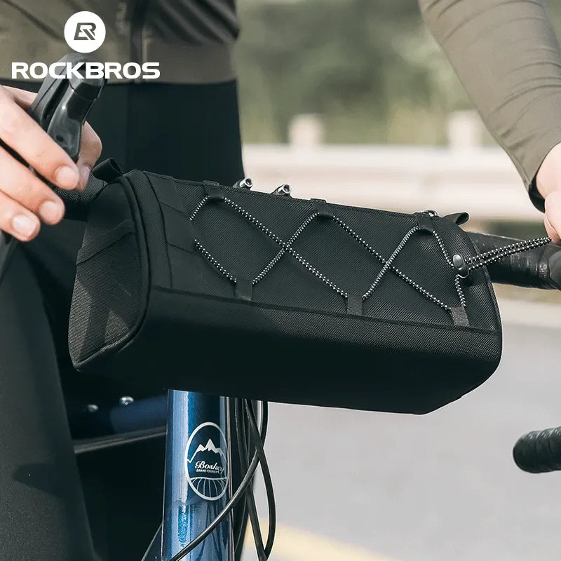 ROCKBROS Bike Handlebar Bag Portable 1.5L Multifunctional Shoulder Bag  Highly Reflective Strap Crossbody Cycling Frame Tube Bag