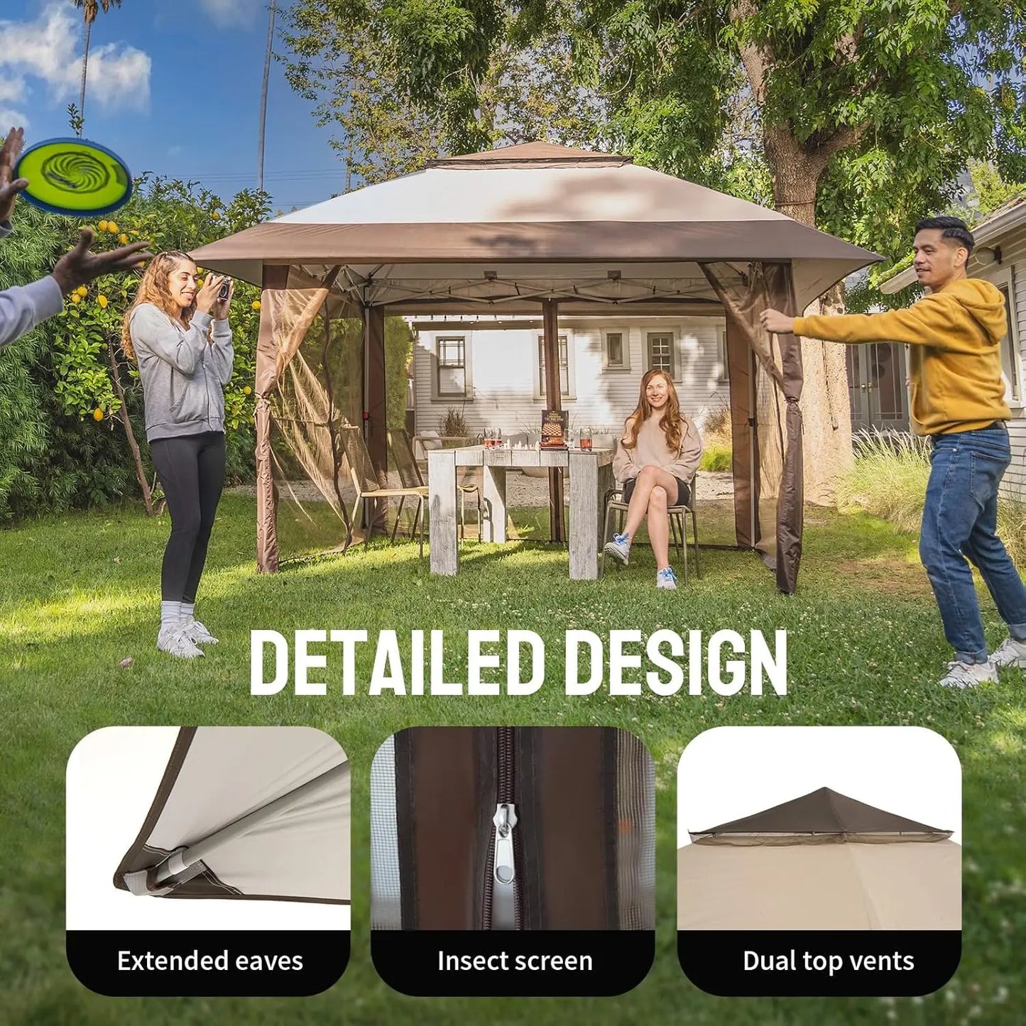 13x13 Pop Up Gazebo, Canopy Tent, Gazebos on Clearance - Outdoor Gazebo for Backyard & Patio Furniture - Carpa Pop, Customized