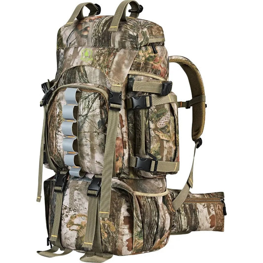 Hunting Backpack for Men 60/80L Camo Backpack with Waterproof Rain Cover 600D Hunting Pack for Hunters