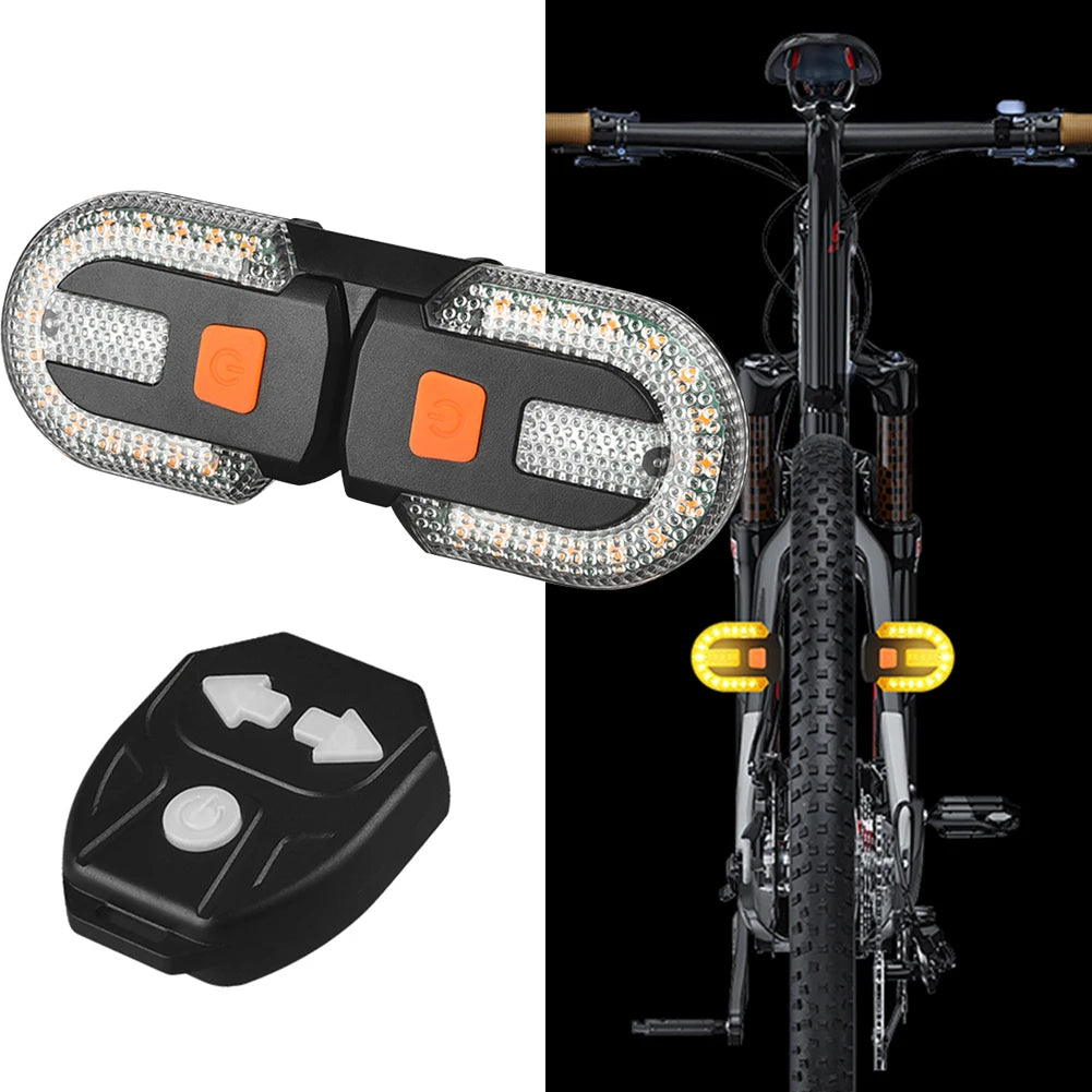 Bicycle Turn Signal Light with Remote Control Wireless Bicycle Rear Lamp USB Rechargeable Bike Accessories for Night Safty Ridin