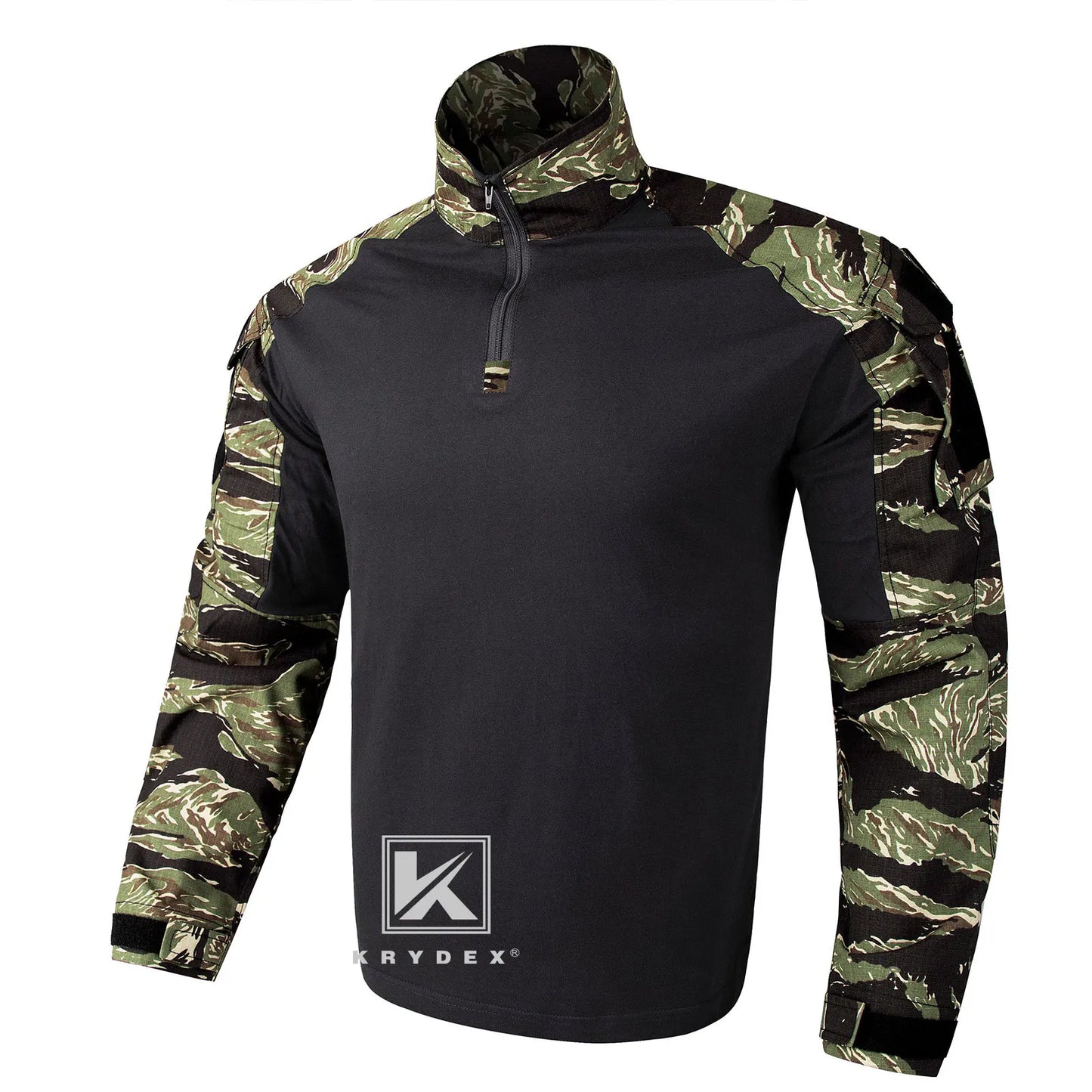 KRYDEX Camouflage Combat Uniform Clothing Hunting Hiking Tactical Shirt & Pants Suit Kit Tiger Stripe Camo
