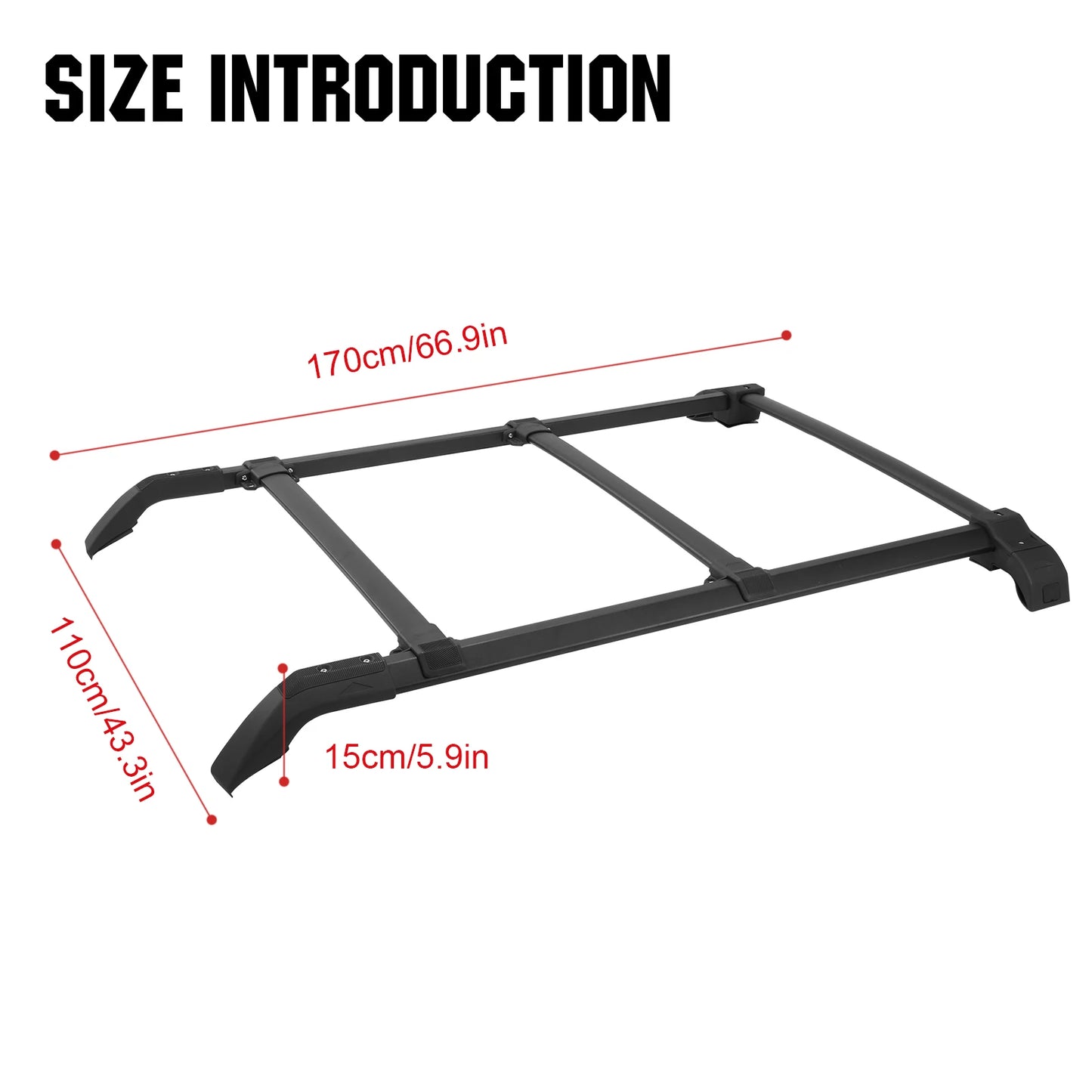 For Ford BRONCO Roof Expansion Platform Aluminum Alloy Vehicle Cross Bar Kit Lightweight Luggage Frame Modification