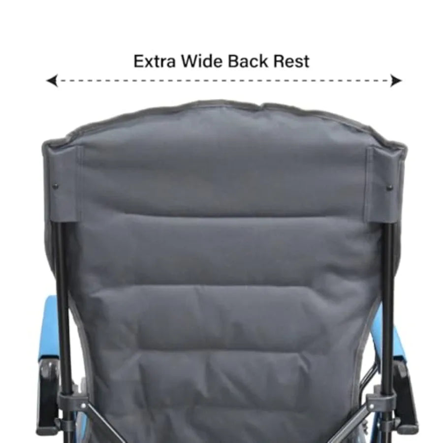 Portable Outdoor Camping Chair with Padded Seat and High Backrest Extra Wide Backrest and Armrests Cup Holder Foldable Design D