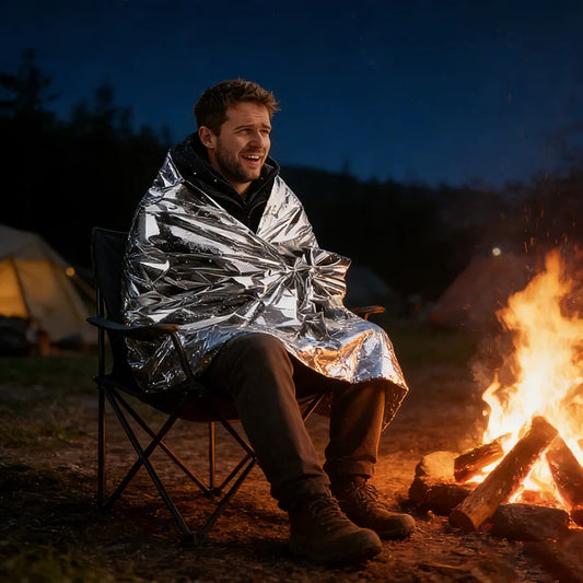 Double-Sided Emergency Thermal Blanket – Lightweight Windproof Waterproof Foil for Camping, Survival, Travel & First Aid