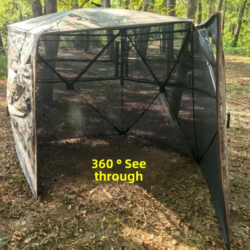 360 Degree Camo Hunting Tent Quick Setup 2 Person Fishing Bird Watching Shelter