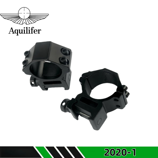 Aquilifer 25.4mm/30mm Picatinny Rail Scope Rings 2-Piece Aluminum High Profile Tactical Optic Mounts for Hunting Shooting