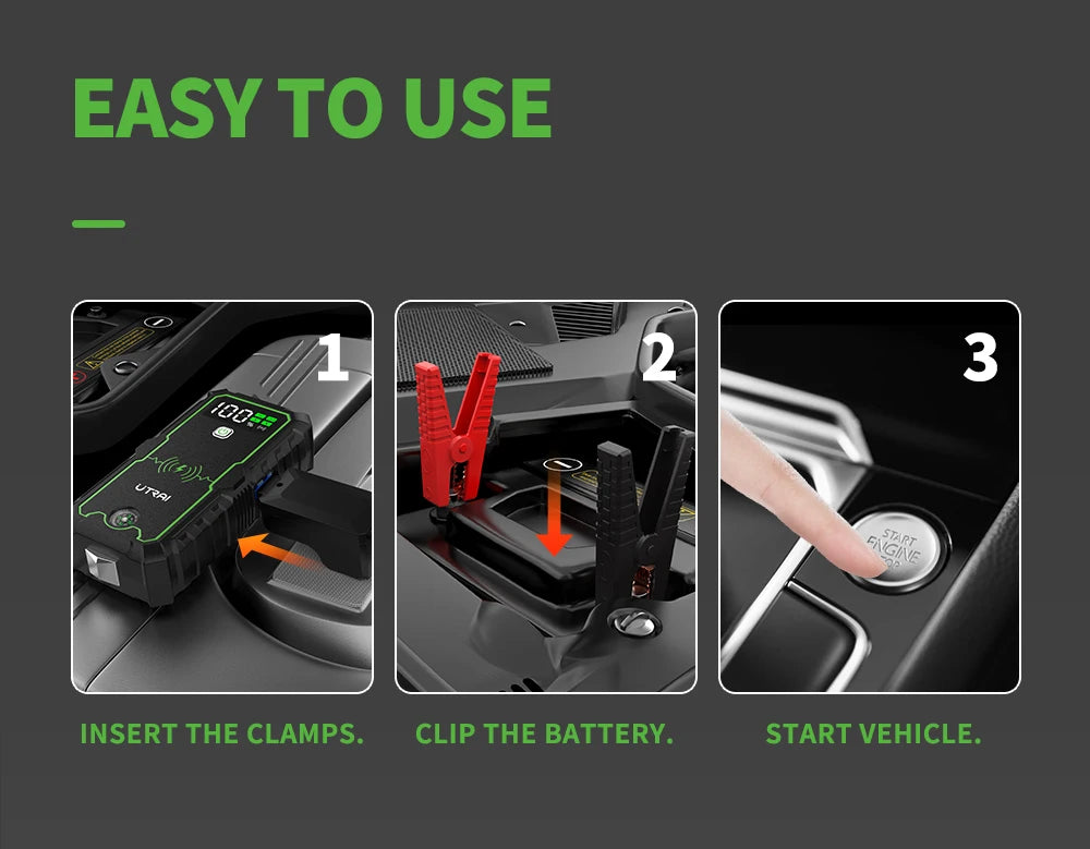 UTRAI Power Bank  4000A Jump Starter Portable Charger Car Booster 12V Auto Starting Device Emergency Car Battery Starter
