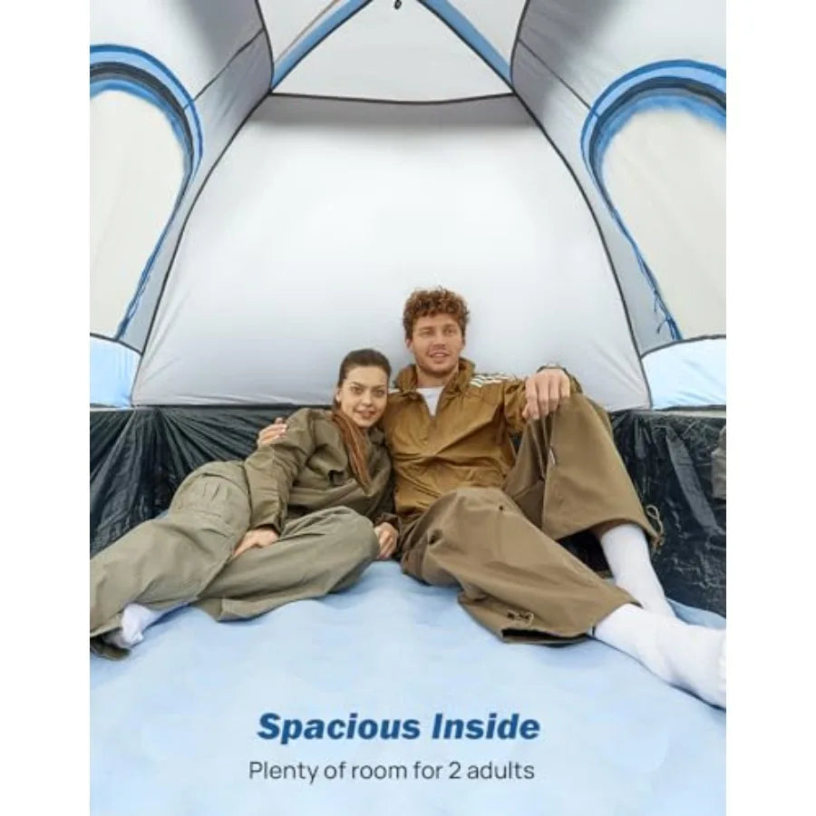 Truck Tent with Rainfly 5.5Ft-5.8Ft Straight Spacious Truck Bed Tent with Sky View Mesh Waterproof PU2000mm Double Layer for 2
