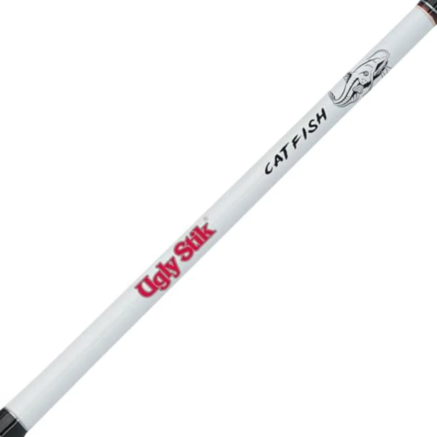 7' Catfish Spinning Fishing Rod and Reel Combo with Clear Tip Design 7' 2-Piece Moderate Fast Action Rod in Ugly Tech Construct