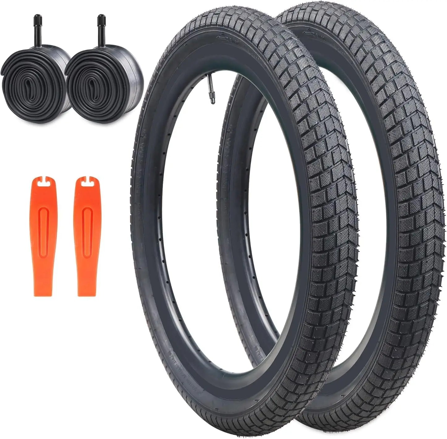 ZUKKA 20 x 2.125 Bike tire 2 Pack 20 Bike tire Kids Black Bike Tires Folding Replacement Tires Fits Most Kids Bikes,BMX Tires