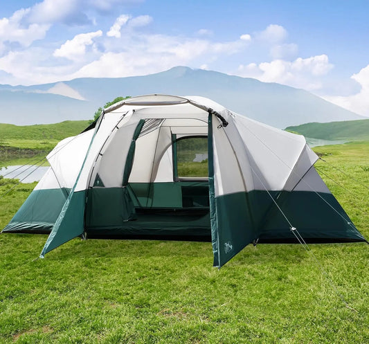 8-11 Person Family Camping Tent with Porch, Waterproof Large Dome Tent for Outdoor Adventures