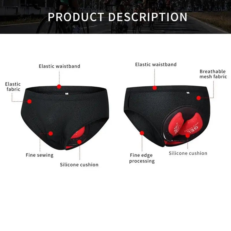 Biker Cycle Undershorts Padded Biking Shorts Breathable Cycling Underwear Adsorbent Biking Liner Shorts Comfortable Biking