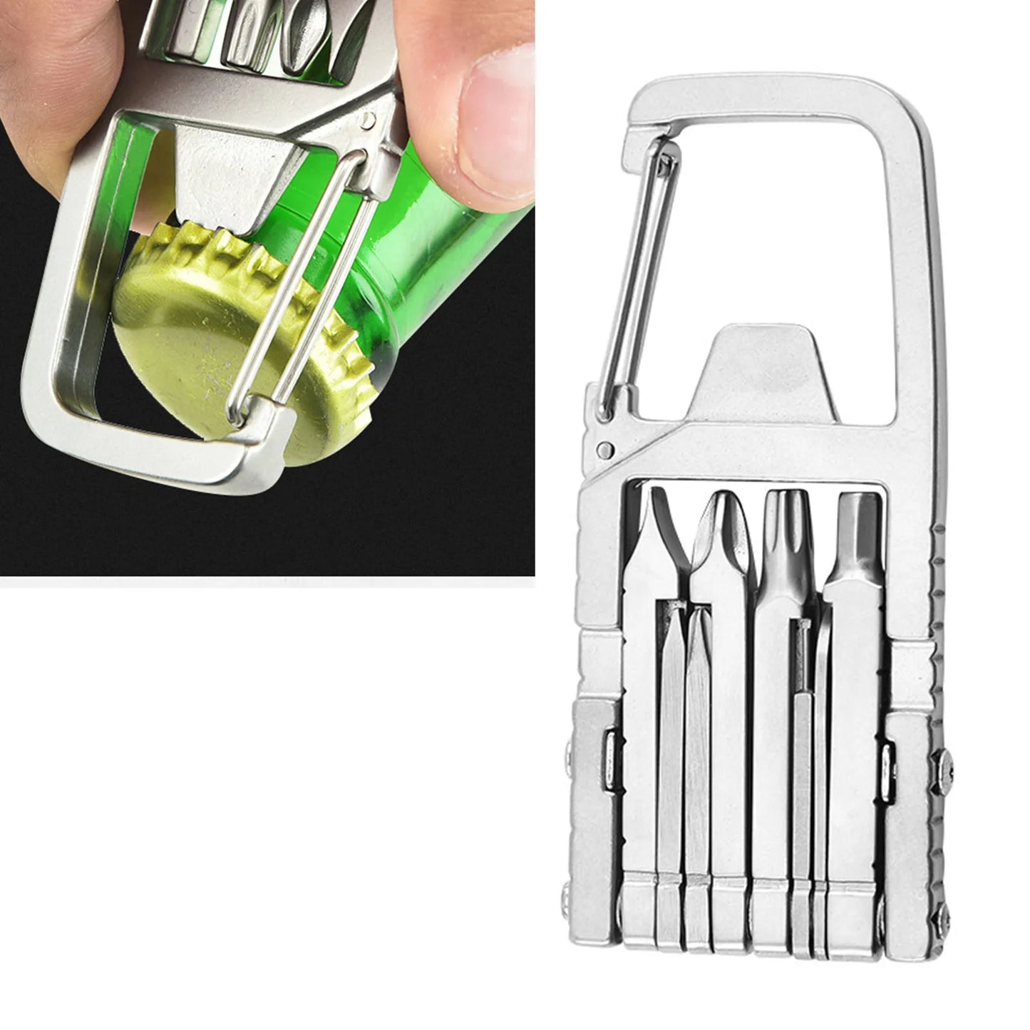Keychain Screwdriver 12 in 1 Foldable Multi Functional Stainless Steel Rust Prevention Multitool for Outdoor Activities