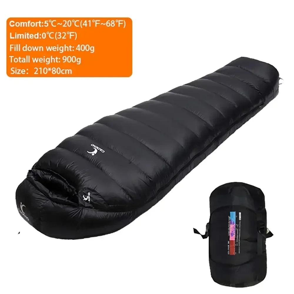 Outdoor Camping White Duck Down Sleeping Bag Ultralight Winter Autumn Adult Sleeping Bag Suitable for Travel Hiking Camping