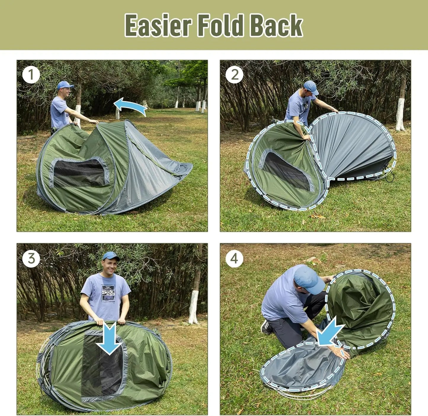 2-Person Waterproof Pop-Up Camping Tent: Instant Setup, Family-Friendly for Outdoor Adventures