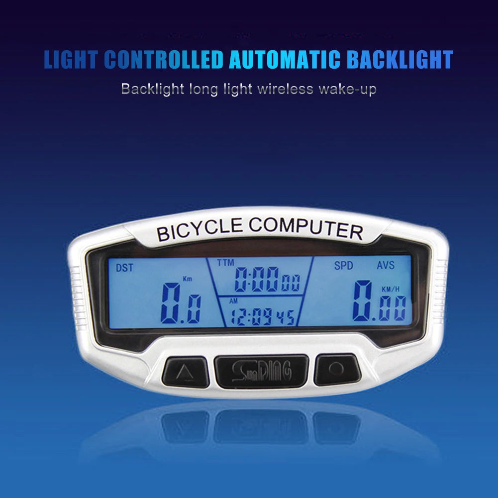 Bicycle Digital LCD Wired Computer Speedometer Biking Portable Bike Backlight Code Table Dustproof Cycling Parts for SUNDING