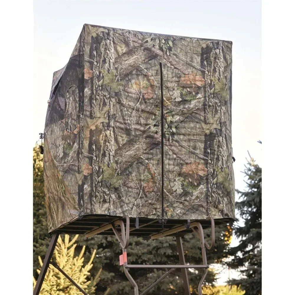 6 Foot Tripod Hunting Tower Blind, 2-Man Stand Elevated, Hunting Gear Equipment Accessories, 4 by 4
