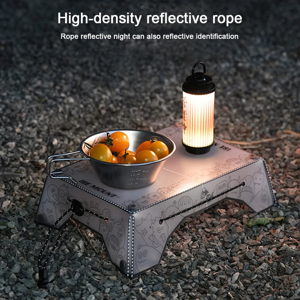 Folding Camping Table Ultralight Small Backpacking Table Portable Outdoor Fishing Furniture Multifunctional for BBQ Picnic