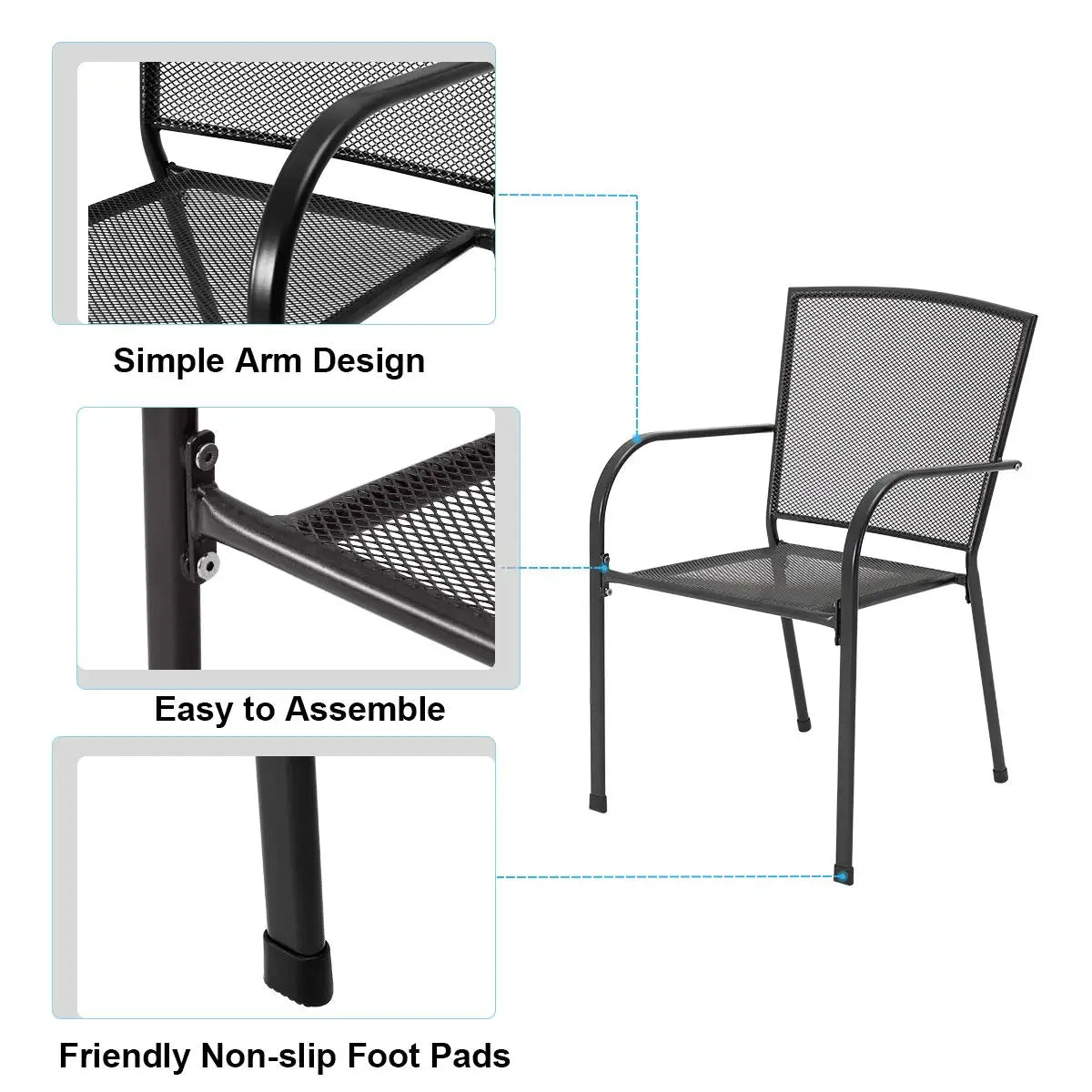 5 Piece Outdoor Table and Chair, Patio Outdoor Dining Set with 1.73" Umbrella Hole, Patio Table and Chair Set of 4, Customized