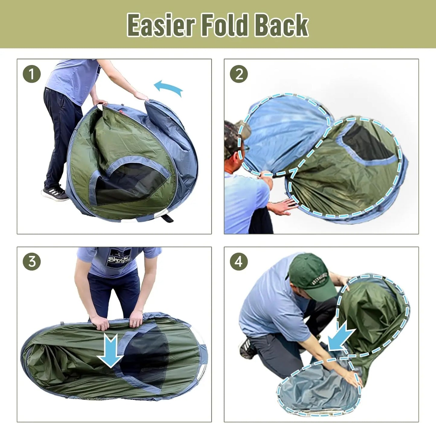 Waterproof Instant Pop-Up Camping Tent for 1 Person, Easy Setup Outdoor Shelter