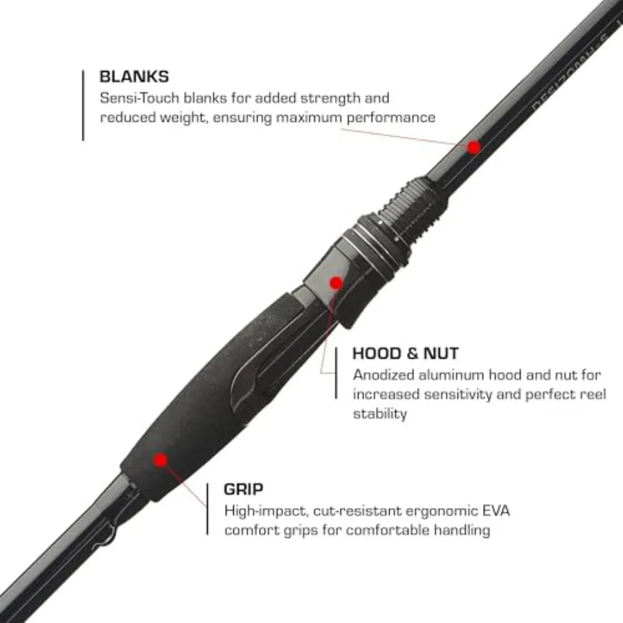Silhouette Spinning Casting Rods Premium Lightweight Fishing Rod for All Skill Levels Sensitive Sensi-Touch Blanks Durable 316