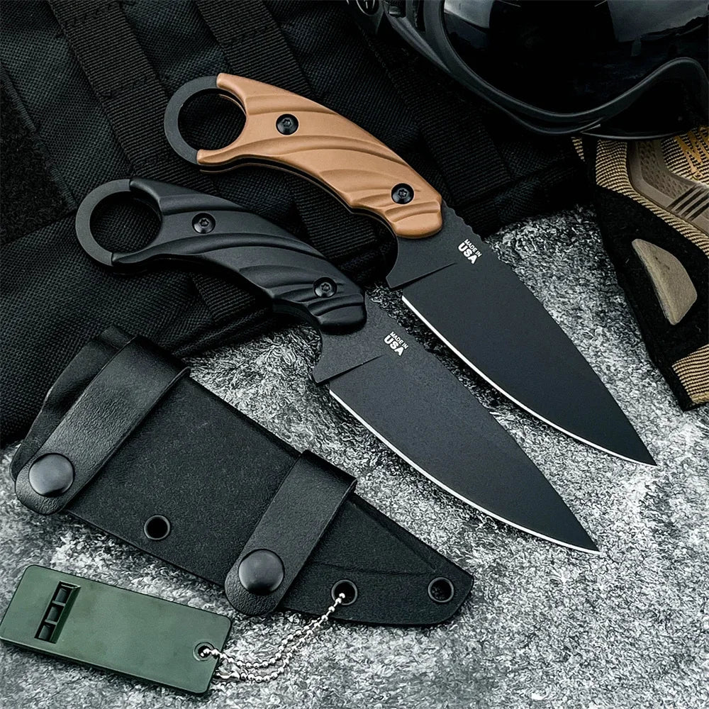 TOPS Knives C.U.T. Fixed Blade Knives with Kydex Sheath Outdoor Multi-purpose Survival Camping Fishing Full Tang Utility Tools