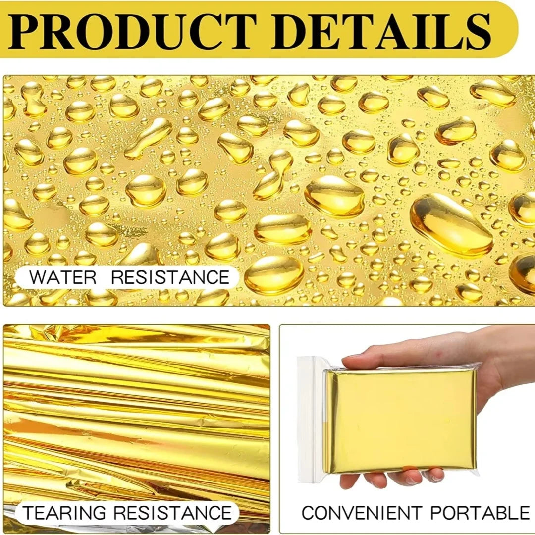 15-1Pcs Emergency Thermal Blanket Folding Waterproof Windproof Sunshade Rescue Blanket Outdoor Survive First Aid Camping Mat Pad