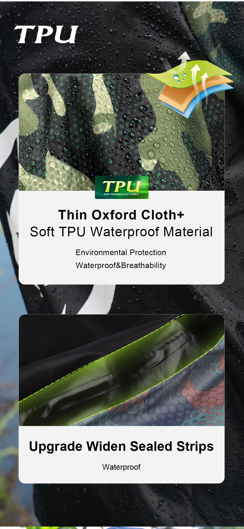 HISTAR Fishing Raincoat Type-Long Waterproof Thin Oxford Cloth Soft TPU Fabric Lightweight Hot Selling Portable Raincoat