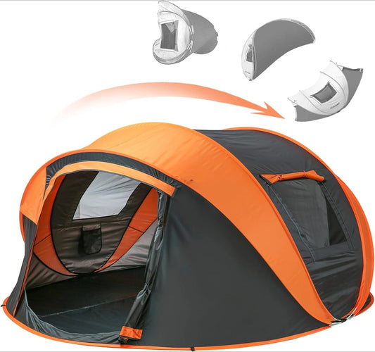 Instant Pop Up Camping Tent,6 Person, Easy Setup Tent, Water Resistant Dome, Portable with Carry Bag