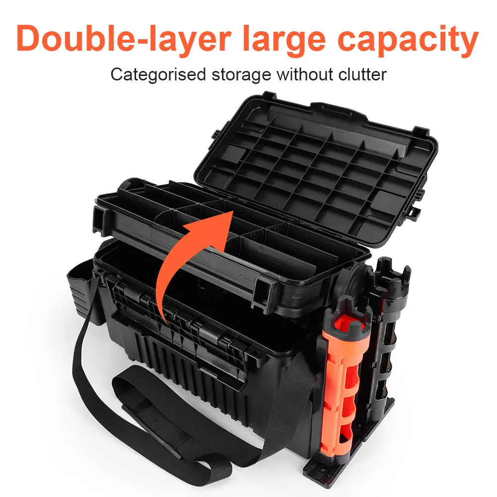 Portable Fishing Tackle Box 2 Tier Multi-functional Fishing Accessories Lure Hook Storage Case Fishing Tool Box Accessories