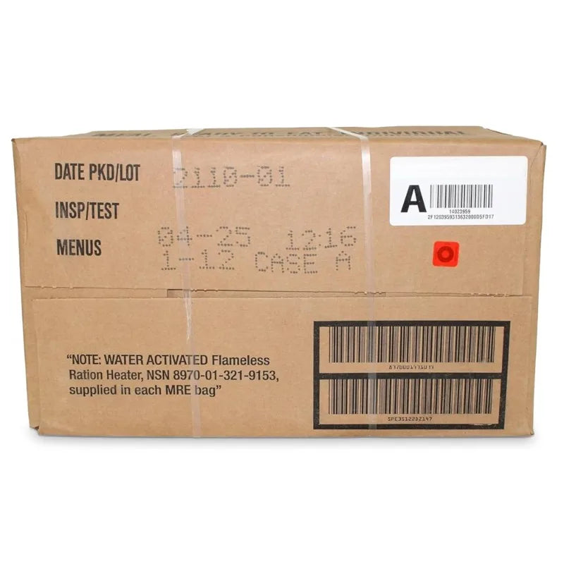 MRE Meals Ready to Eat Emergency Food Supply for Survival Camping Outdoor 12 Pack Case