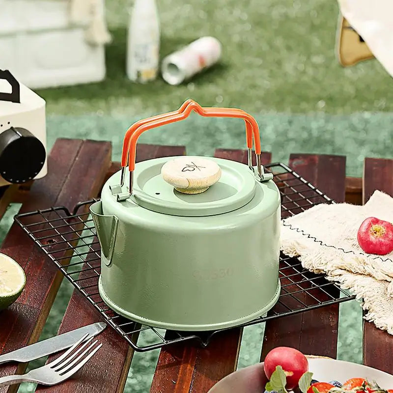 Camping Water Kettle 1.1L Pinic Kettle Tea Coffee Pot Aluminium Alloy Teapot Outdoor Kettles Coffee Maker Cookware for camping