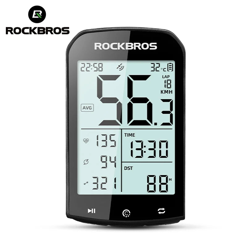 ROCKBROS Wireless GPS Bicycle Computer - Speed Measurement, Positioning, Odometer with Cadence Sensor for Mountain Road Cycling