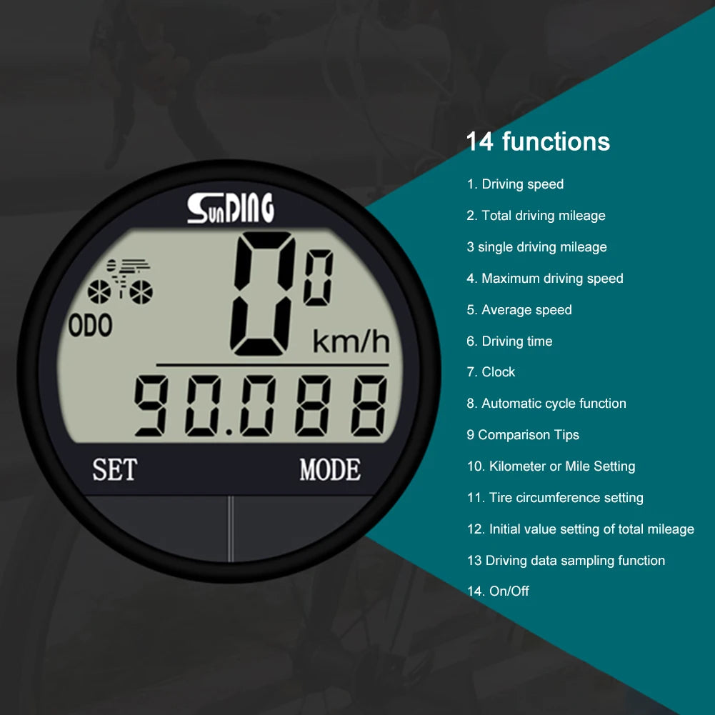 Bike Computer LED Digital Bicycle Speedometer Odometer with Screen Cycling Computer Waterproof for Men Women Teens Bikers Outdoo