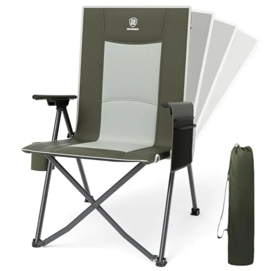 Reclining Camping Chairs for Adult Lightweight Folding Recliner Chair with Adjustable Back 4-Level Lounge Chairs Portable Lawn