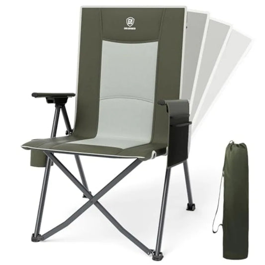 Reclining Camping Chairs for Adult Lightweight Folding Recliner Chair with Adjustable Back 4-Level Lounge Chairs Portable Lawn