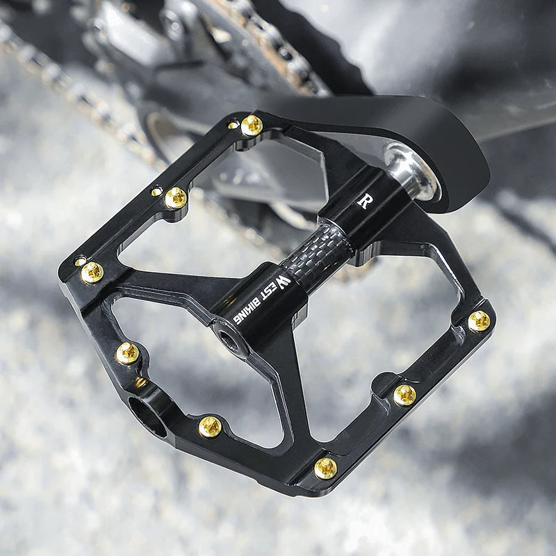 WEST BIKING Bicycle Pedal Three Bearing MTB Road Bicycle Pedal Aluminum Alloy Anti Slip Universal Bicycle Accessories