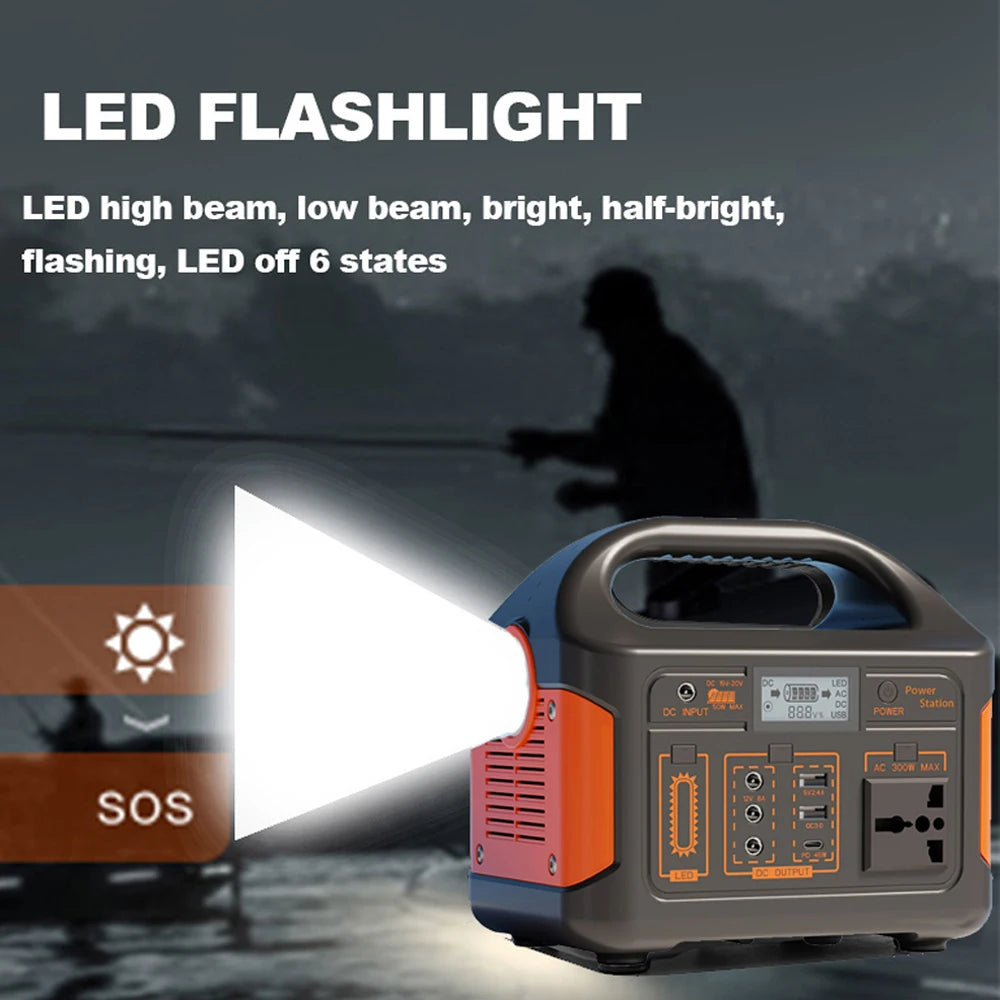 Gaiaray 500W 300W Portable Power Station AC 110V Solar Generator LiFePO4 Battery UPS Emergency Charging Station For Camping Home