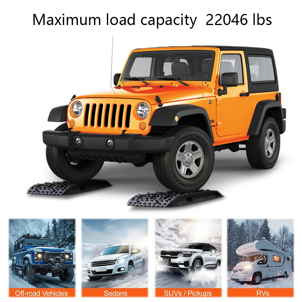 Traction Board Anti-Skid Emergency Traction Mat 2PCS/Set Car Emergency Escape Mat Mud Sand Traction Assistance for Vehicles