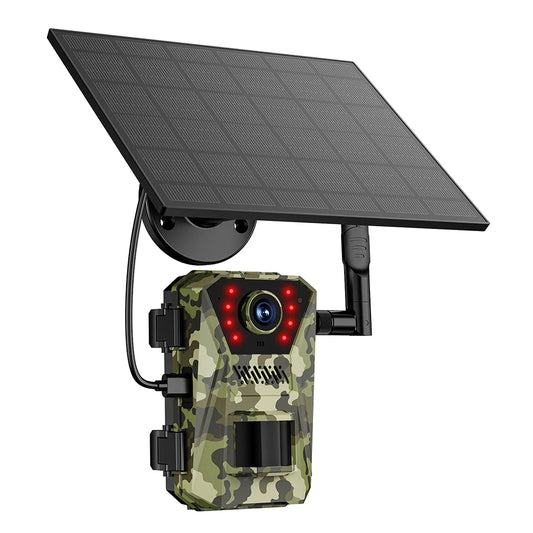 Solar Powered Infrared Outdoor Trail Camera Waterproof Game Wildlife Cam Live Video Game Camera for Wildlife Monitoring