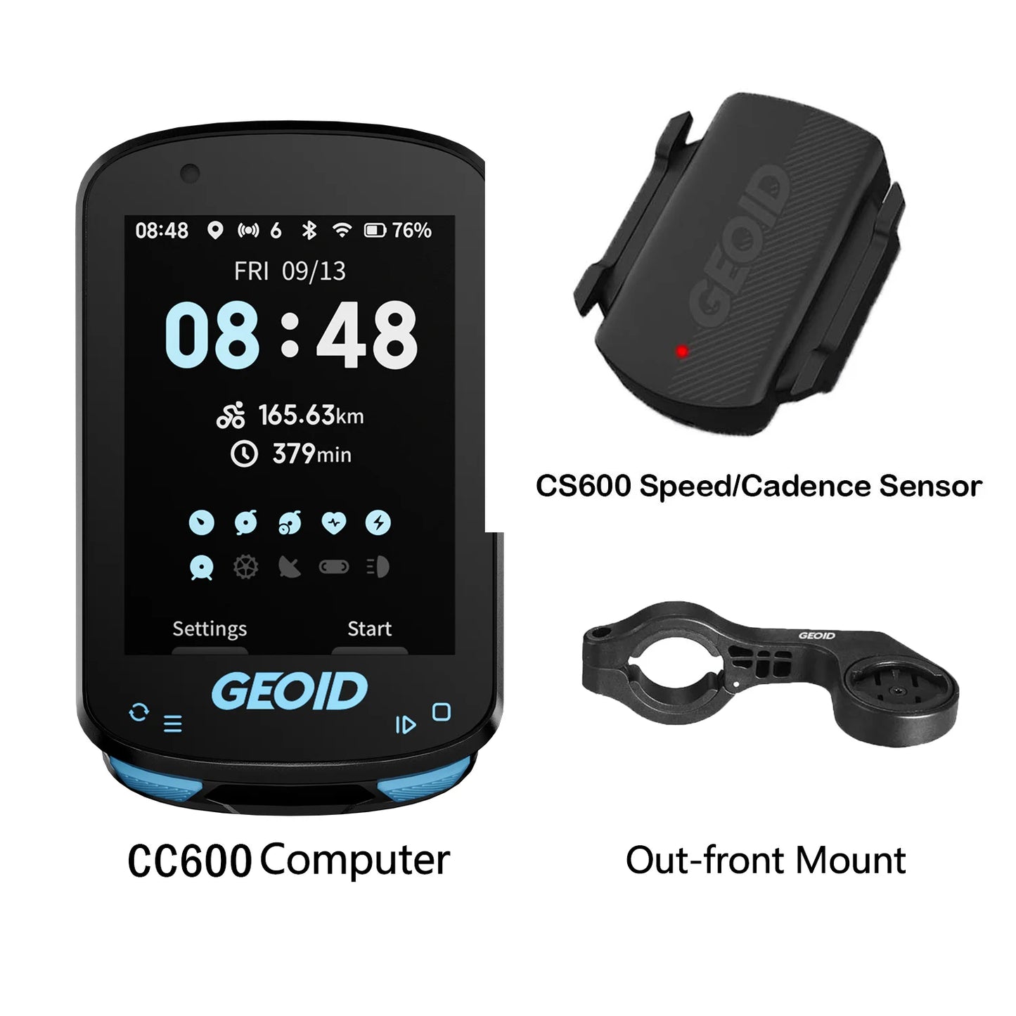 GEOID CC600 Bike Computer Wireless Color Screen Bicycle Speedometer ANT+ WIFI Cycling Speedometer IPX7 Waterproof Odometer