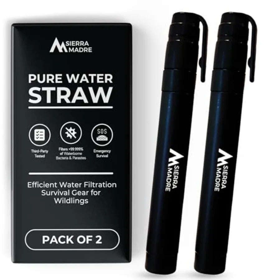 Pure Water Straw 64 Gallon Water Filter Purification for Backing Camping Hiking Travel - Perfect for Preparedness Survival Gear