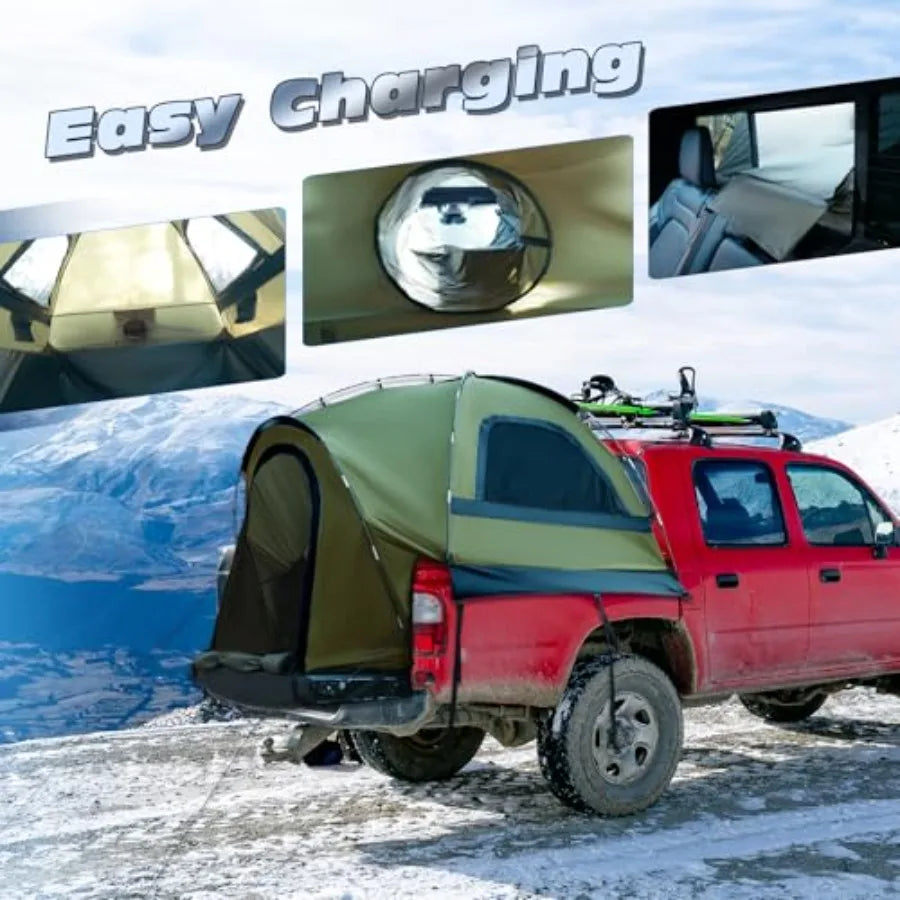 Truck Bed Tent Waterproof PU3000mm Pickup Truck Tent for Camping Bed 2-3 Person Sleeping Truck Tent Portable for Car Camping