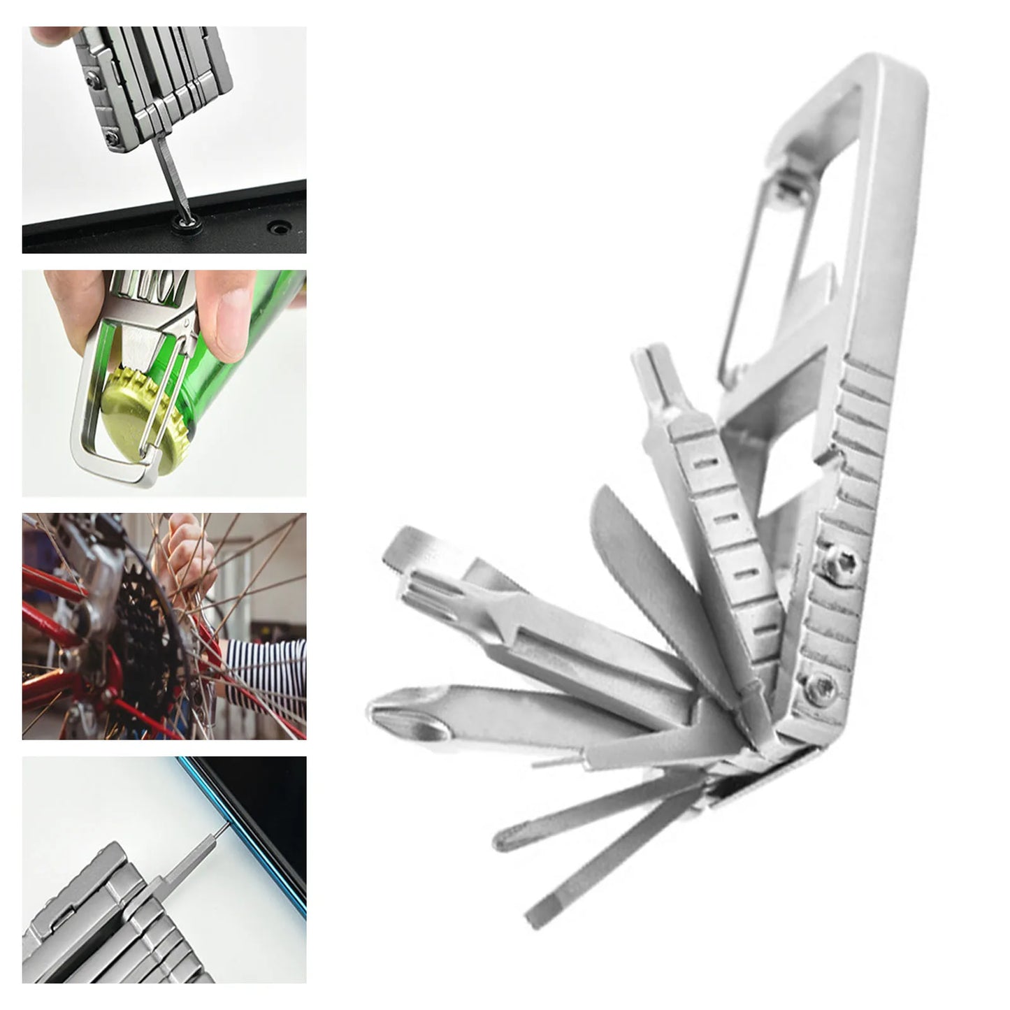 Keychain Screwdriver 12 in 1 Foldable Multi Functional Stainless Steel Rust Prevention Multitool for Outdoor Activities