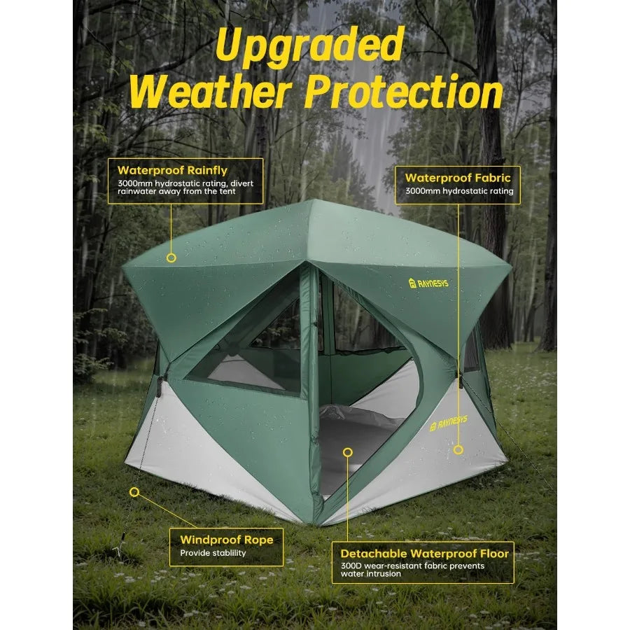 Camping Tent 4 Person Tent for Camping Setup in 60 Seconds 4 Person Pop up Tents Hub Tents WaterResistant Windproof Instant Cab